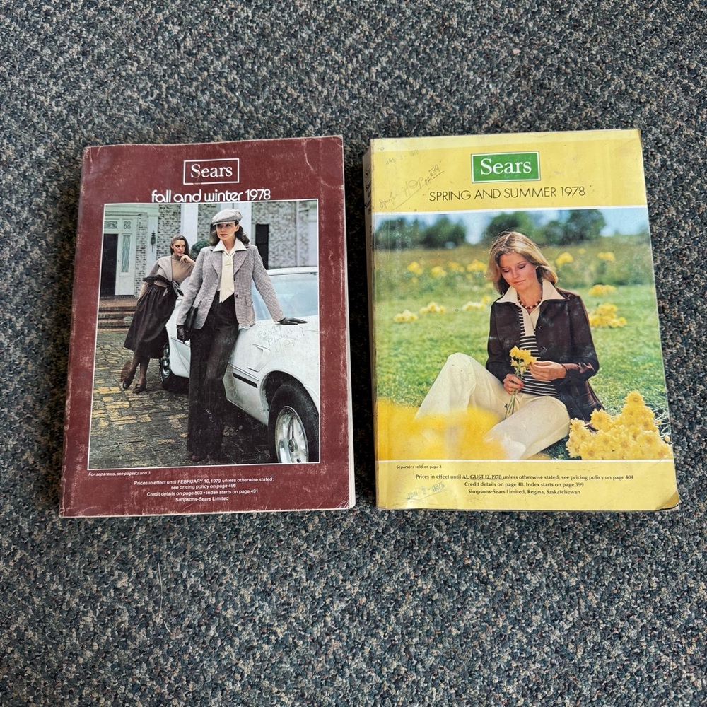Sears Brown and Blue Luggage Set